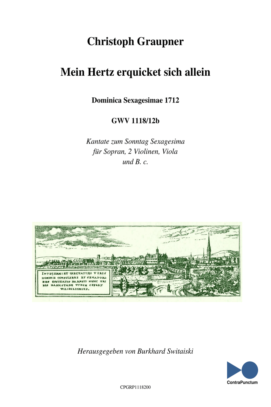 Graupner Christoph Cantata Mein Hertz erquicket sich allein GWV 1118/12b Small Ensemble scores gallery preview page 1