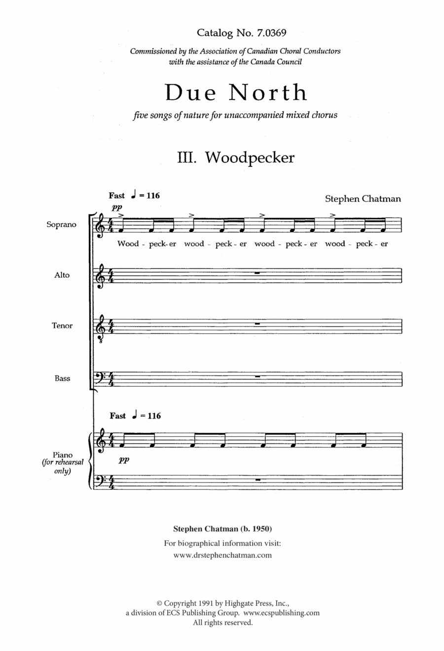 Due North: 3. Woodpecker Due North: 3. Woodpecker 4-Part scores gallery preview page 1
