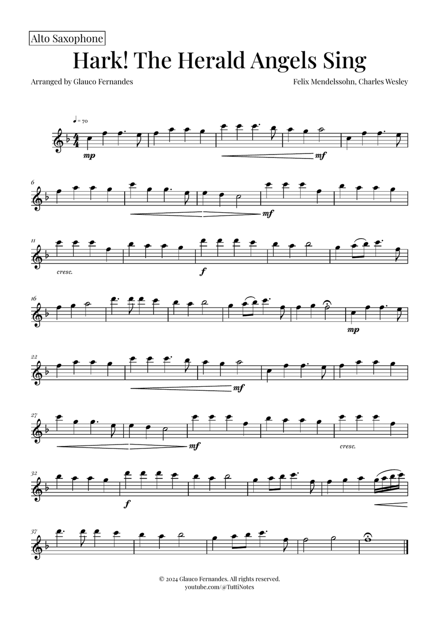 Hark! The Herald Angels Sing Trio Arrangement | Christmas Carol Sheet Music Woodwind Trio scores gallery preview page 5