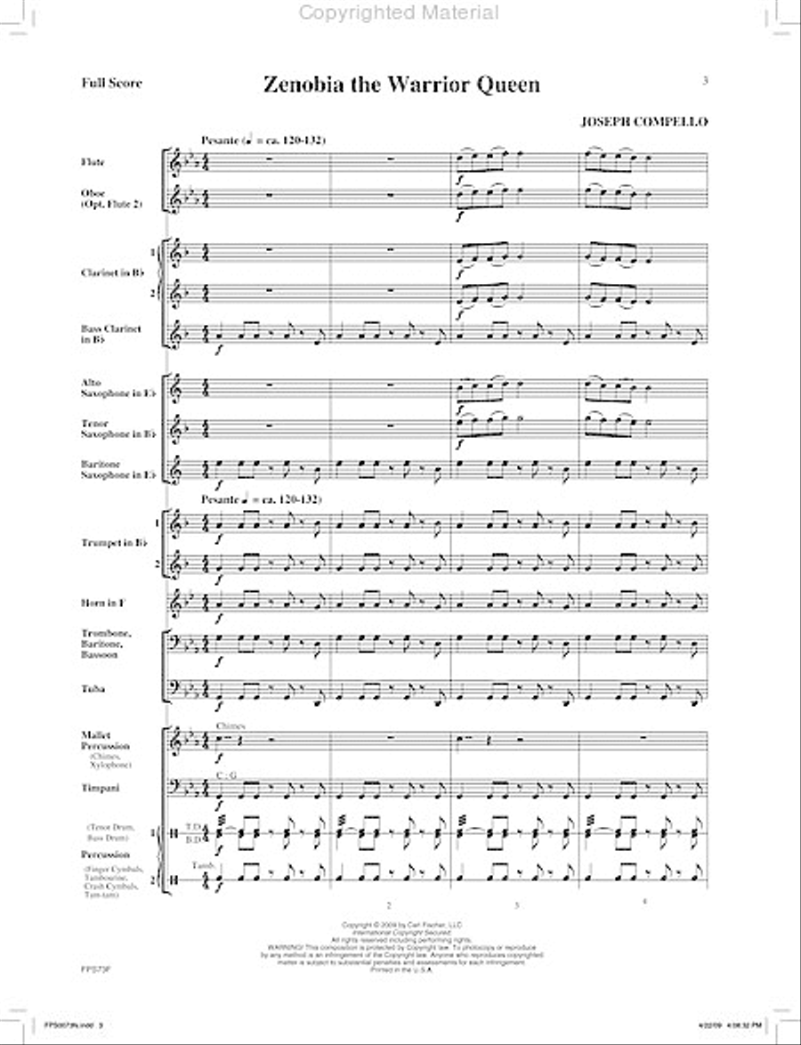 Zenobia The Warrior Queen Concert Band scores gallery preview page 4