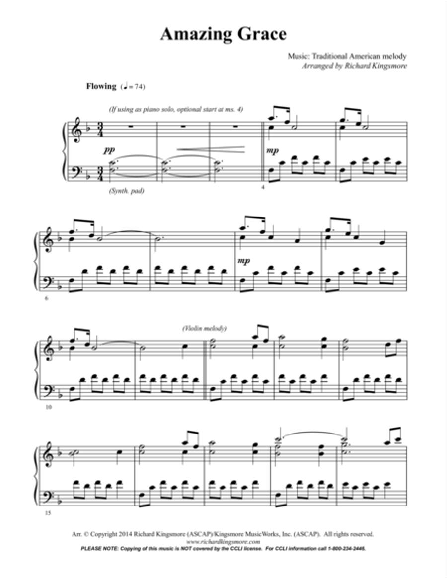 Amazing Grace Small Ensemble scores gallery preview page 1