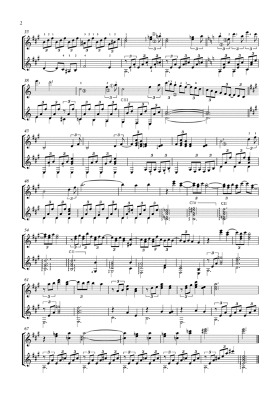Clair de Lune (Claude Debussy) Guitar Duo Classical Guitar scores gallery preview page 3