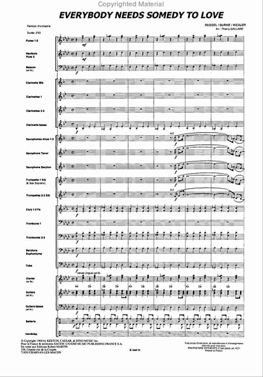 Everybody Needs Somebody To Love Concert Band scores gallery preview page 2