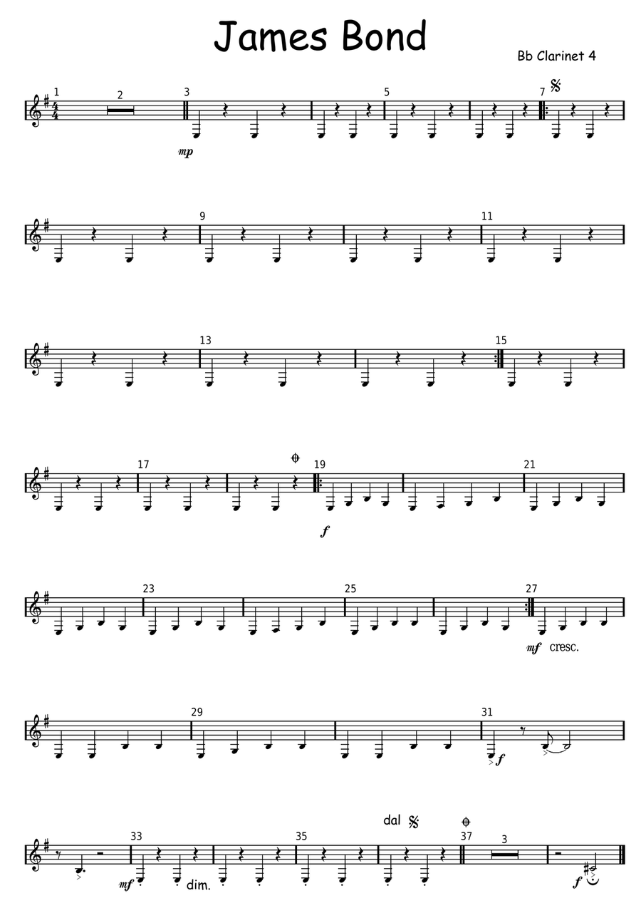 James Bond Theme Woodwind Ensemble scores gallery preview page 4