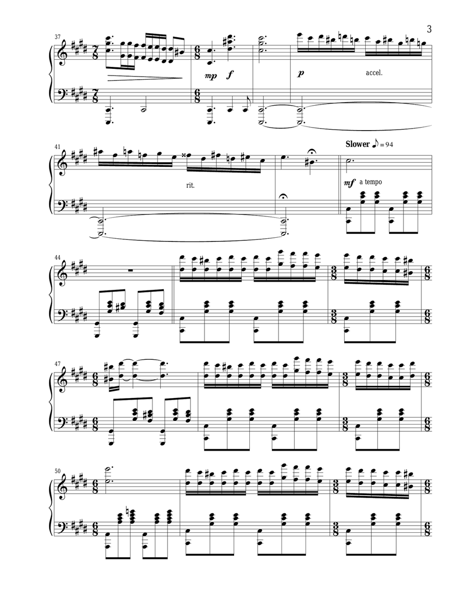 Nocturne in C-Sharp Minor Piano Solo scores gallery preview page 3