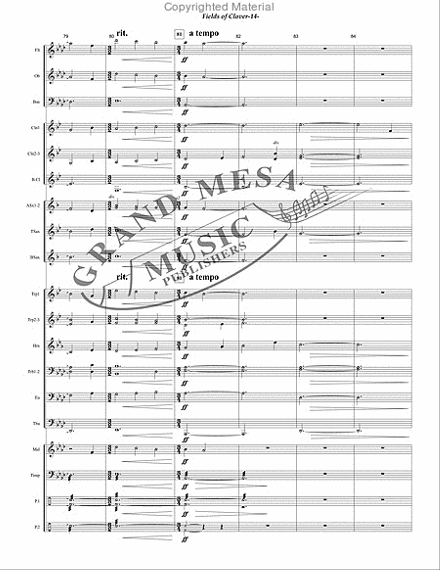 Fields of Clover Concert Band scores gallery preview page 15