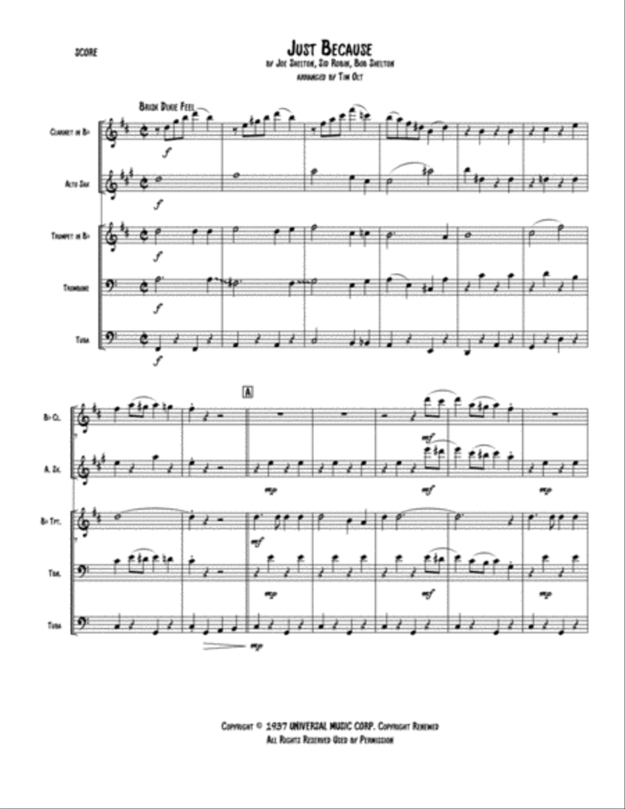 Just Because Small Ensemble scores gallery preview page 1