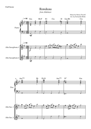 Rondeau (from Abdelazer) for Alto Saxophone Duo and Piano Accompaniment with Chords