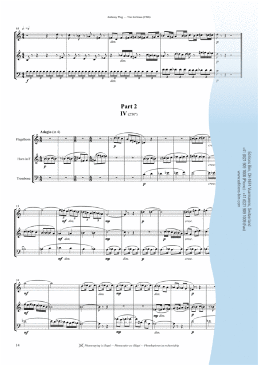 Trio for brass Trio for brass Horn scores gallery preview page 8