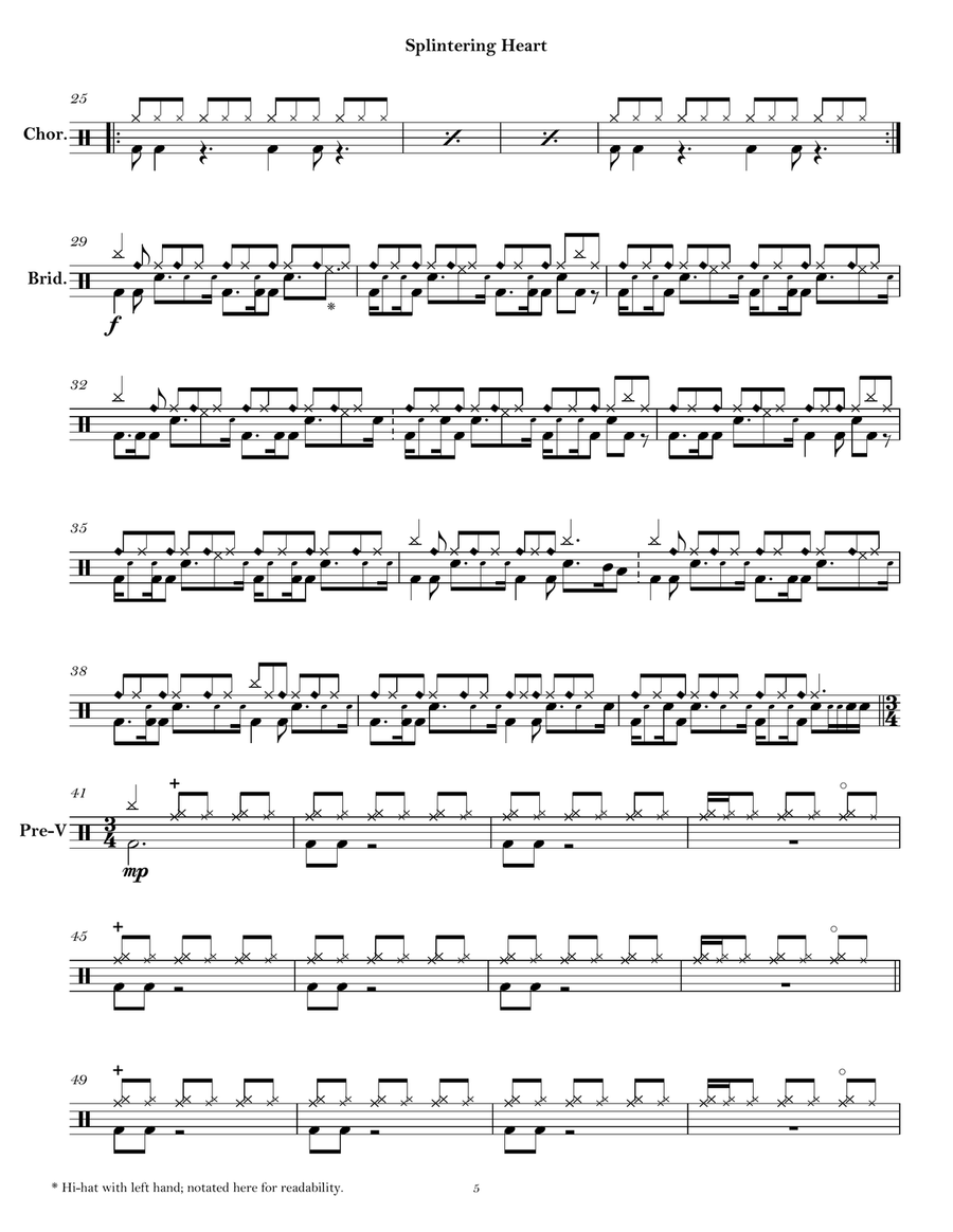 Cover My Eyes (pain & Heaven) Drum Set scores gallery preview page 2