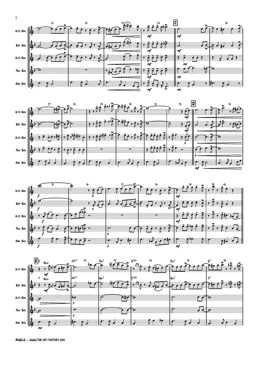 White Christmas Saxophone Quartet scores gallery preview page 2