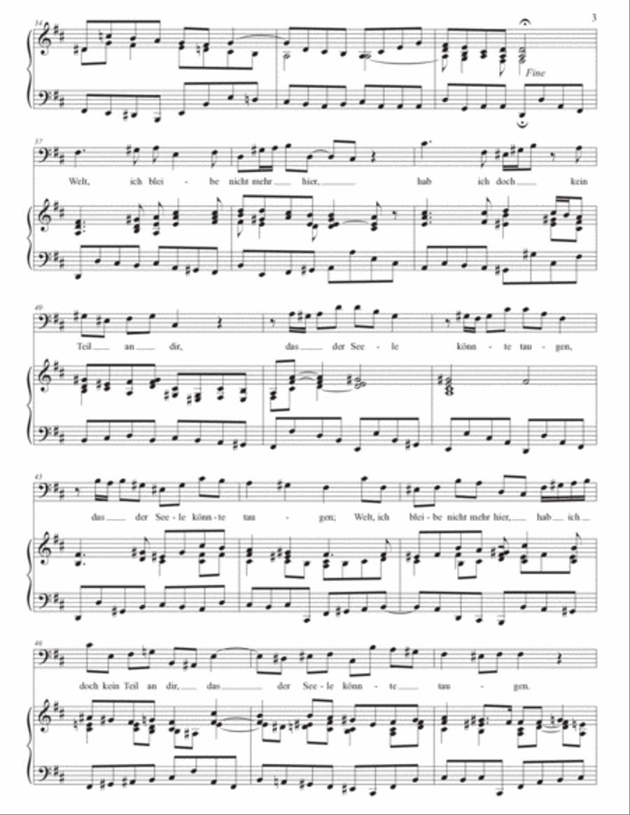 BACH: Schlummert ein, ihr matten Augen, BWV 82 (transposed to D major) Voice scores gallery preview page 4