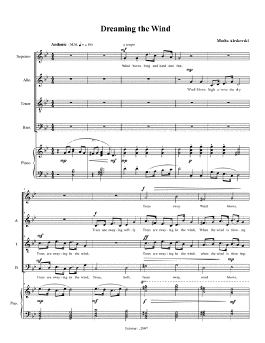 The Wind 4-Part scores gallery preview page 1
