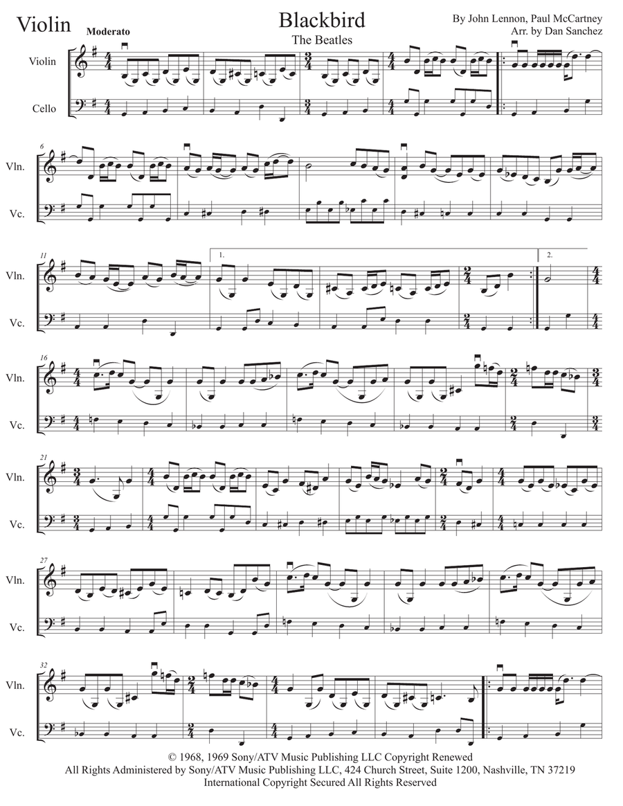 Blackbird String Duet scores gallery preview page 4