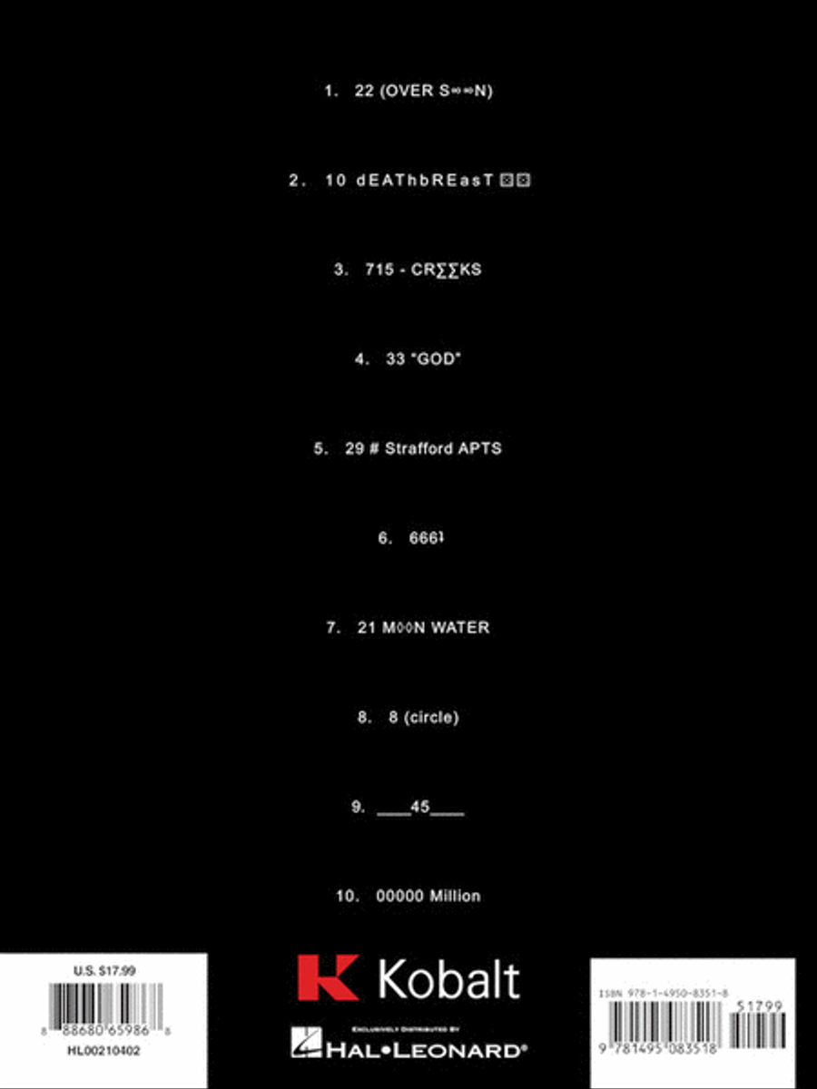 Bon Iver - 22, A Million Bon Iver - 22, A Million Piano, Vocal, Guitar scores gallery preview page 6