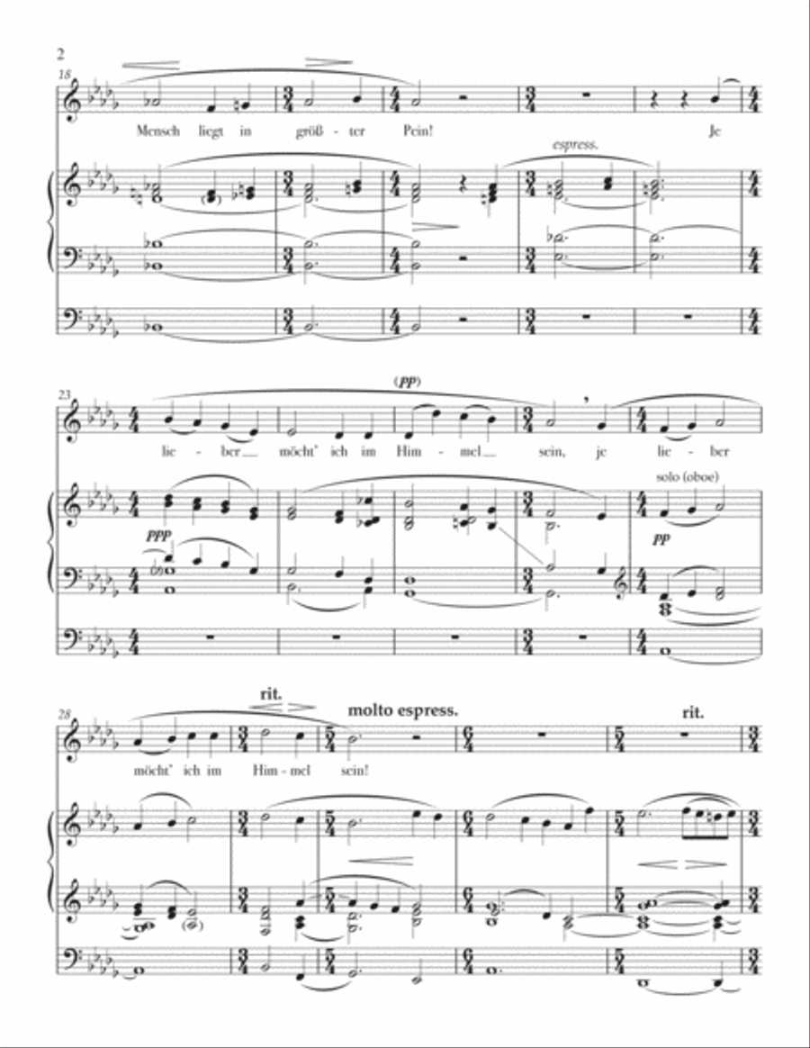 Urlicht (Primeval Light) (for organ and alto/mezzo soprano) Small Ensemble scores gallery preview page 2