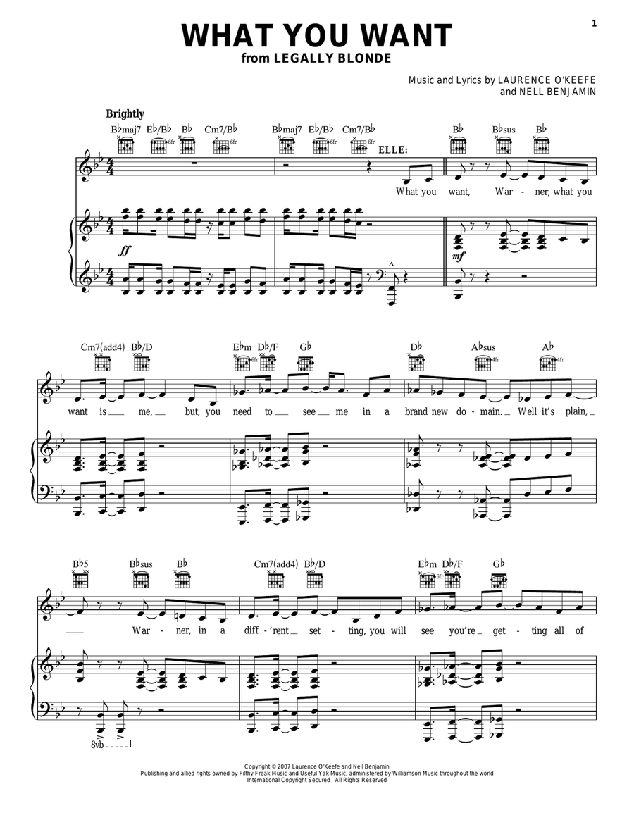 What You Want What You Want Piano, Vocal scores gallery preview page 1