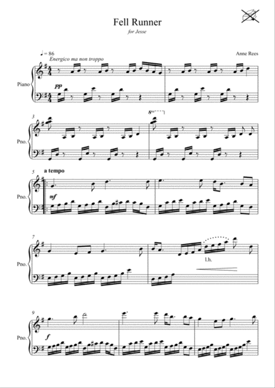 Fell Runner - simplified version Piano Solo scores gallery preview page 2