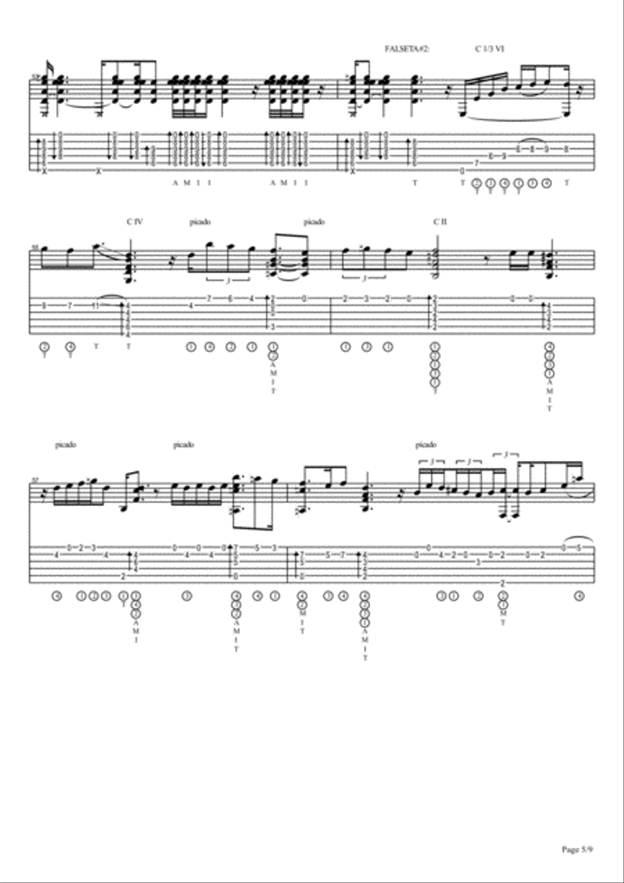 Vicente Amigo - De Mi Corazon Al Aire - 07 - Morao Guitar Tablature scores gallery preview page 5