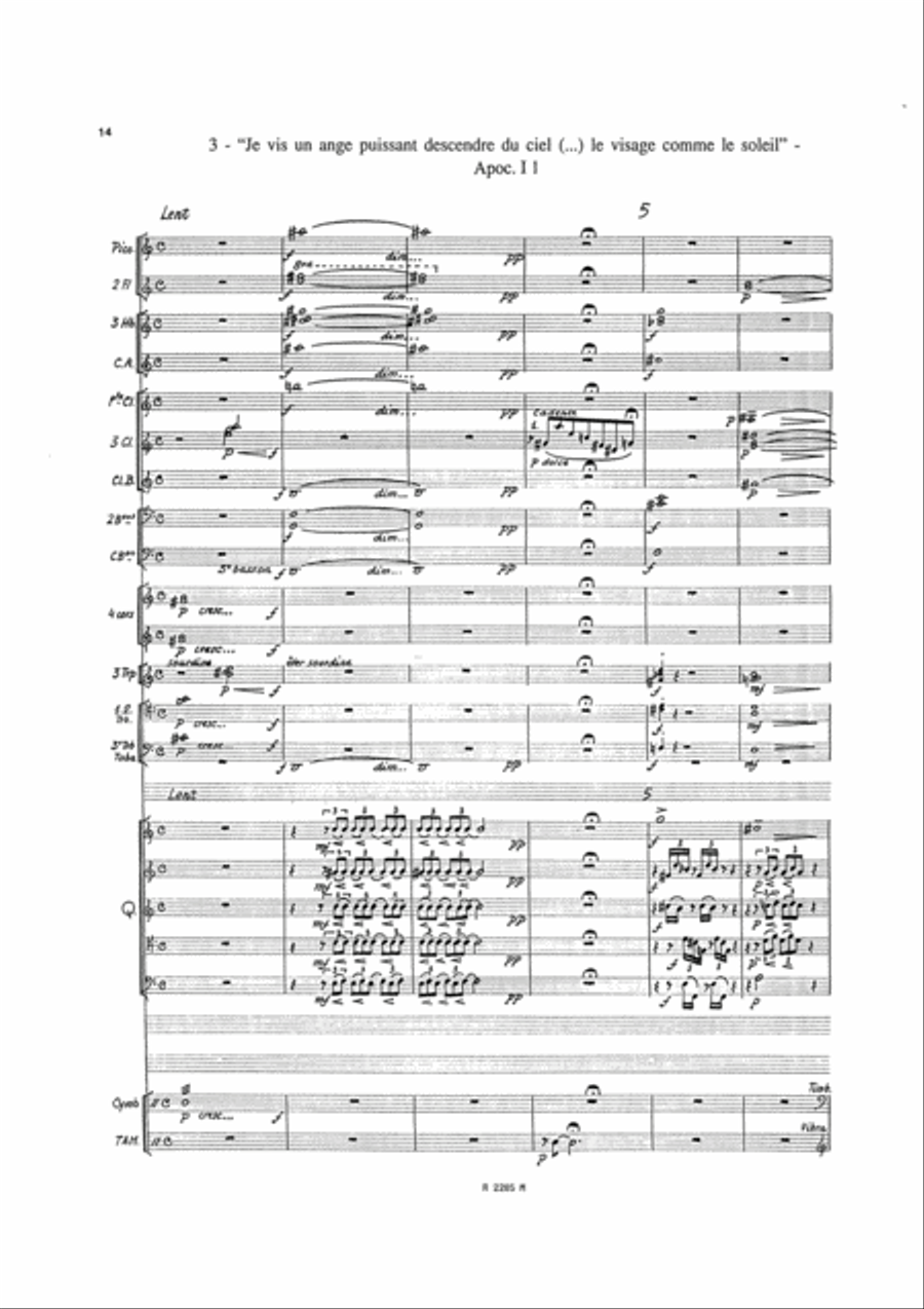 Chants de l'Apocalypse, Quintette de Cuivres Solo Set of Parts scores gallery preview page 11