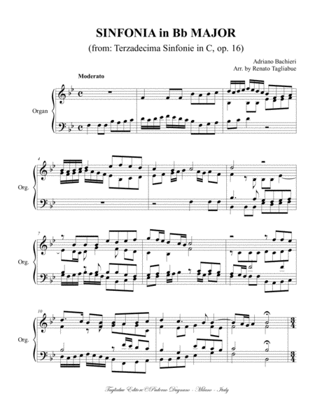 SINFONIA in Bb MAJOR - Banchieri - For Piano/Organ image number null