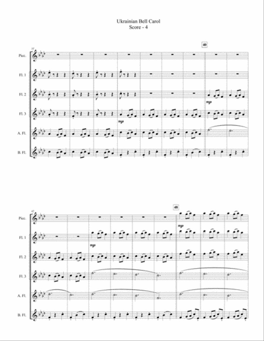 Ukrainian Bell Carol for Flute Choir image number null