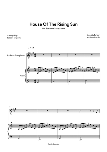 House of the Rising Sun - for Baritone Saxophone - with play along image number null