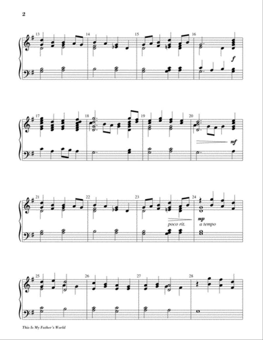 This Is My Father's World 2-Octaves scores gallery preview page 3