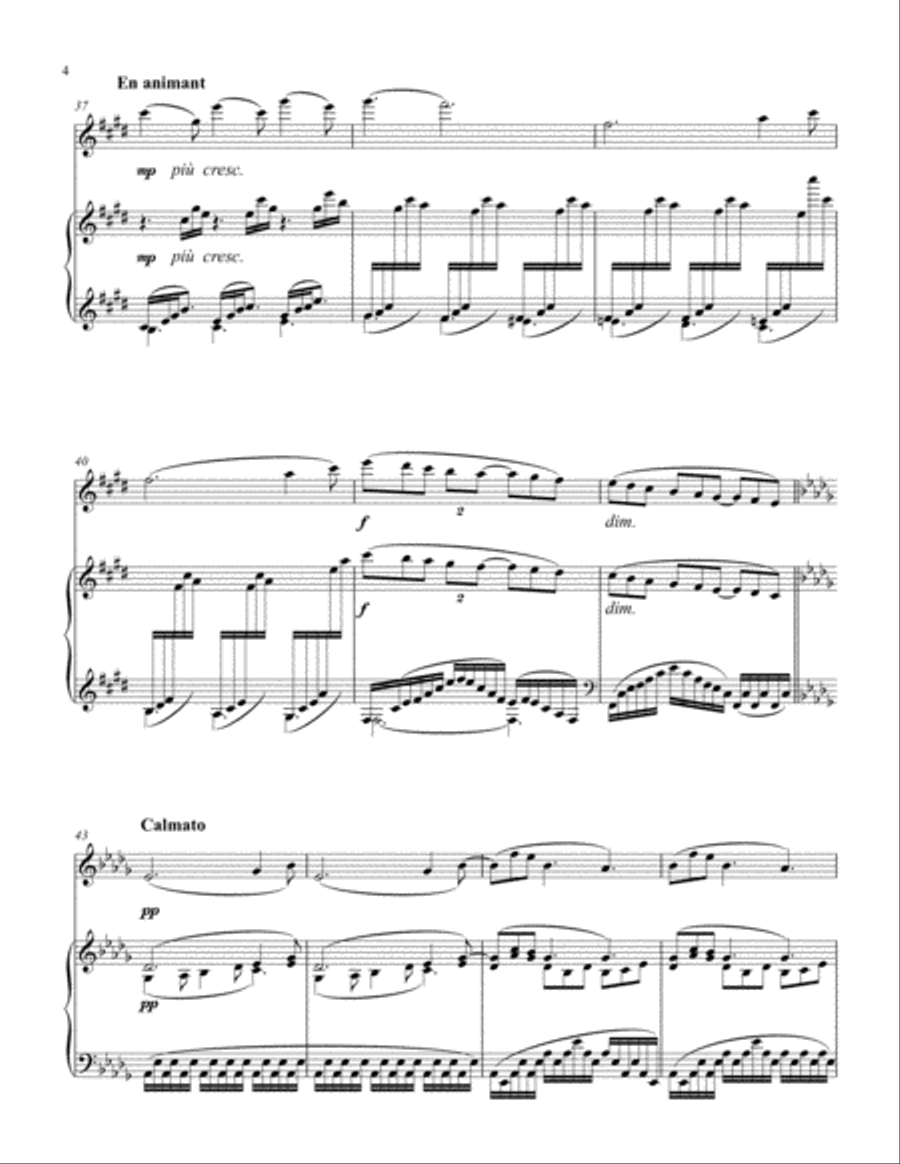 Claude Debussy - Clair de lune (Violin Solo) Claude Debussy - Clair de lune (Violin Solo) Violin Solo scores gallery preview page 4