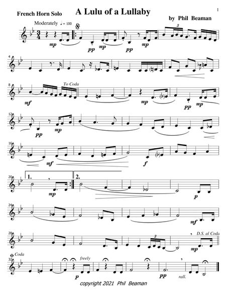 A Lulu of a Lullaby-french horn solo image number null