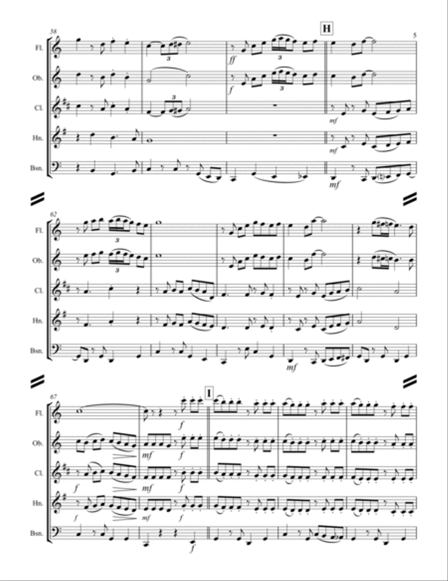 Cherry Pink And Apple Blossom White Woodwind Quintet scores gallery preview page 6