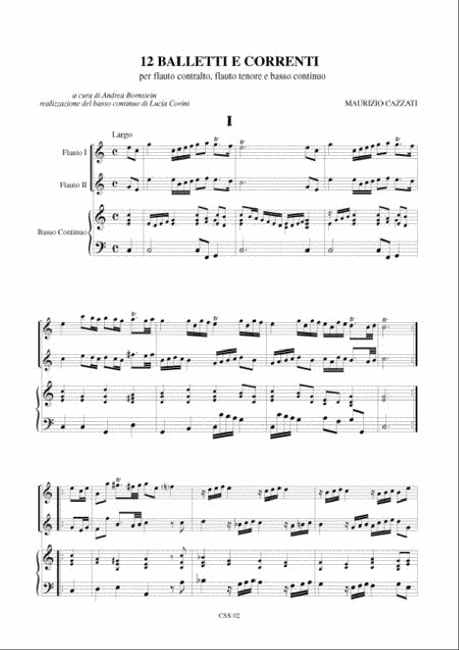 12 Balletti e Correnti for Treble and Tenor Recorders and Continuo Tenor Recorder scores gallery preview page 2