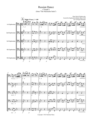 Russian Dance ("Trepak") (from "The Nutcracker Suite") (F) (Euphonium Quintet - Bass Clef)