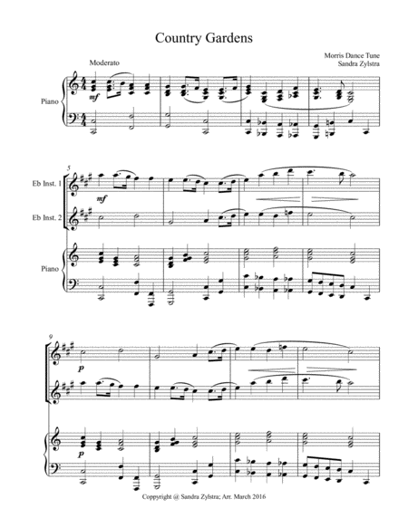 Country Gardens (treble Eb instrument duet) image number null