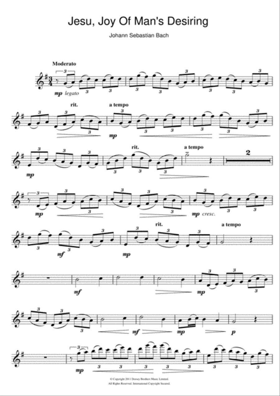 Jesu, Joy Of Man's Desiring Flute Solo scores gallery preview page 1