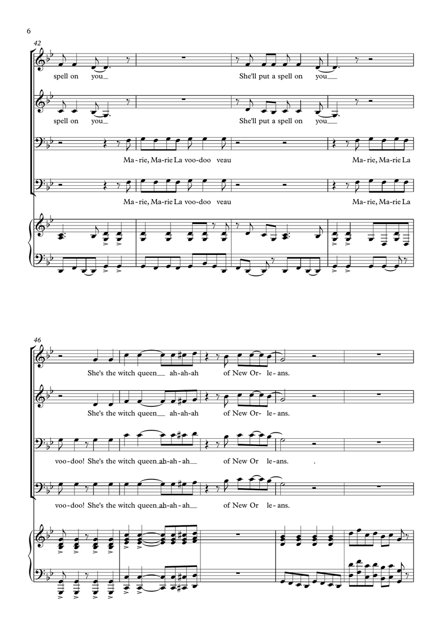 The Witch Queen Of New Orleans 4-Part scores gallery preview page 6