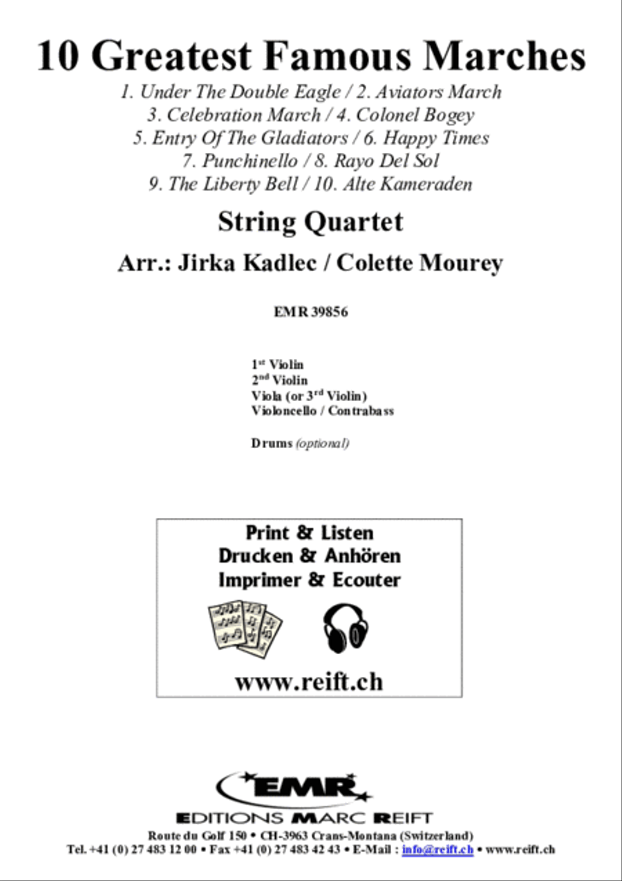 10 Greatest Famous Marches String Quartet scores gallery preview page 2