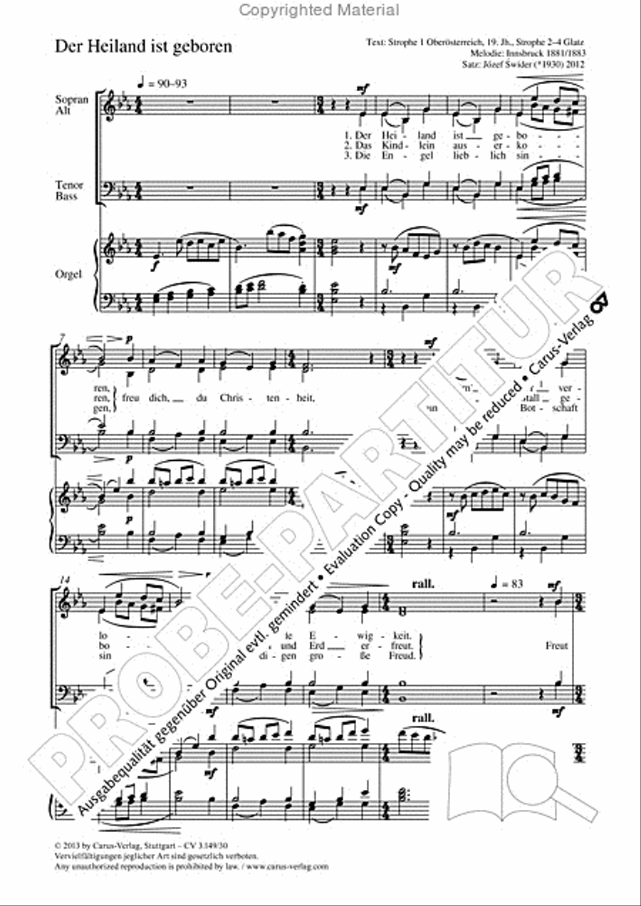 Der Heiland ist geboren Der Heiland ist geboren 4-Part scores gallery preview page 2