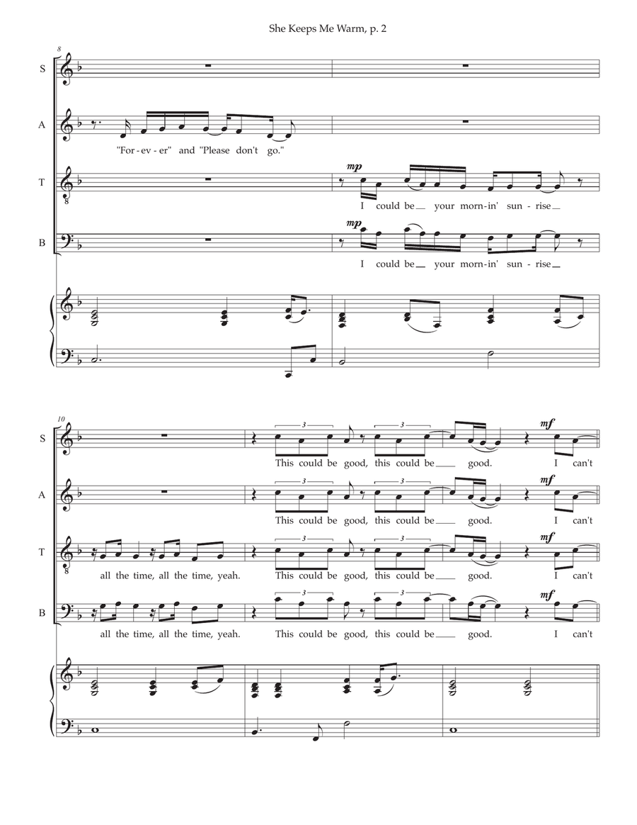 She Keeps Me Warm Choir scores gallery preview page 2