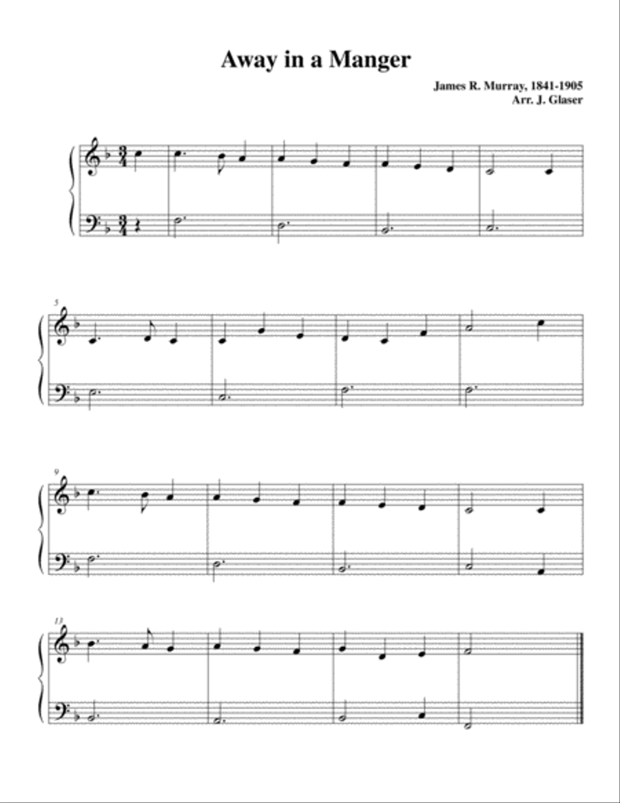 Away in a Manger Piano Solo scores gallery preview page 1