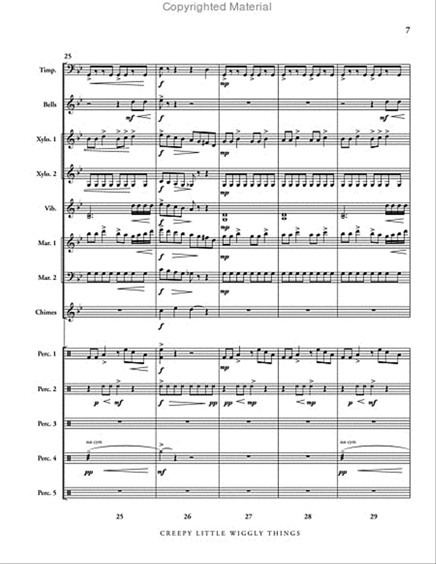 Creepy Little Wiggly Things (score only) Percussion Ensemble scores gallery preview page 8