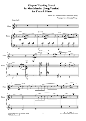 Elegant Wedding March (Long Version) for Flute & Piano