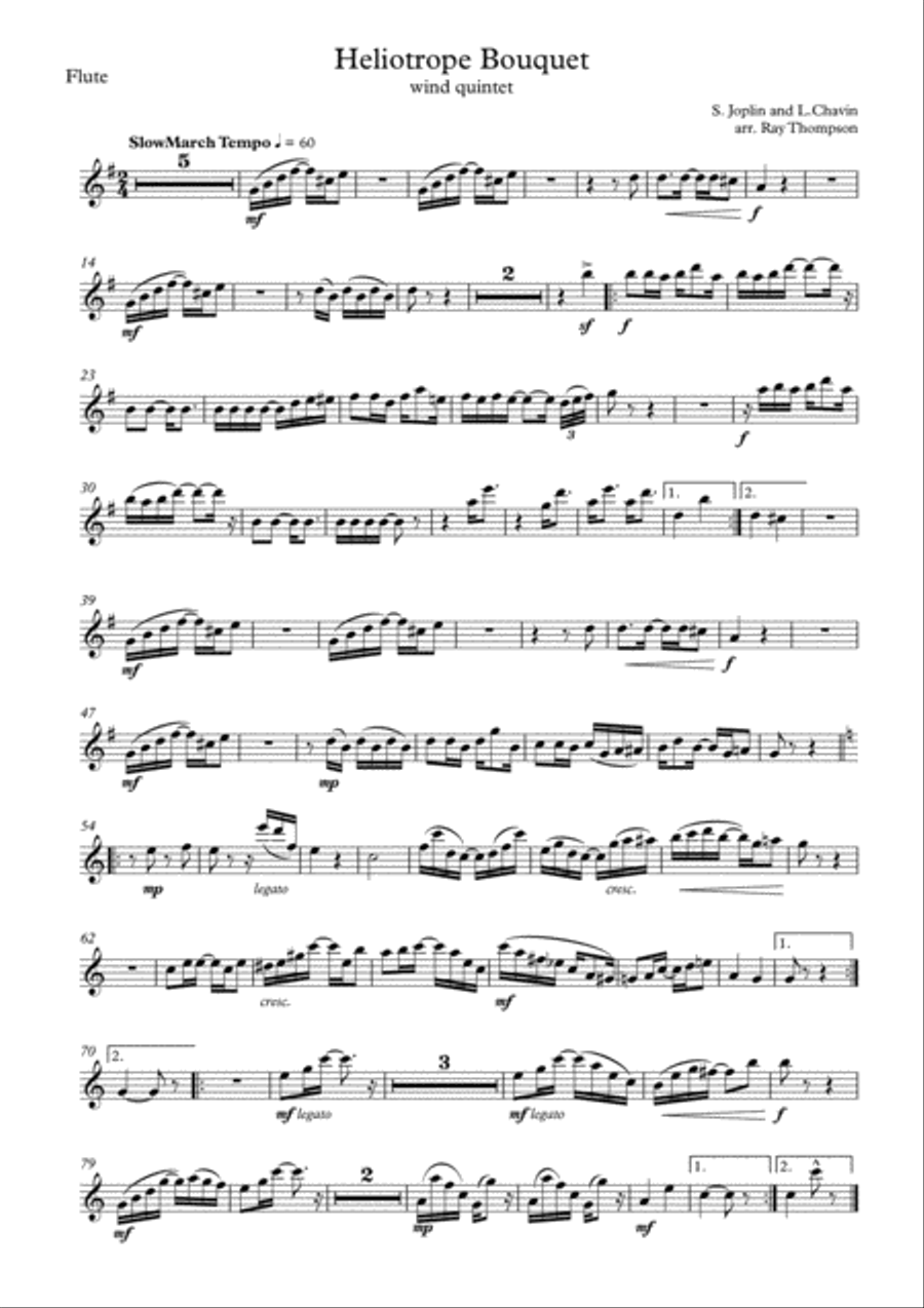 Scott Joplin: Heliotrope Bouquet - wind quintet Woodwind Quintet scores gallery preview page 4