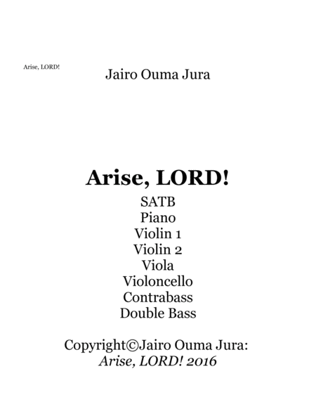Arise, LORD! "2018 Chamber Music Contest Entry" image number null