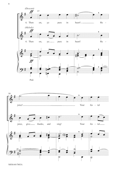 Rejoice, Ye Pure In Heart (Choral Score)