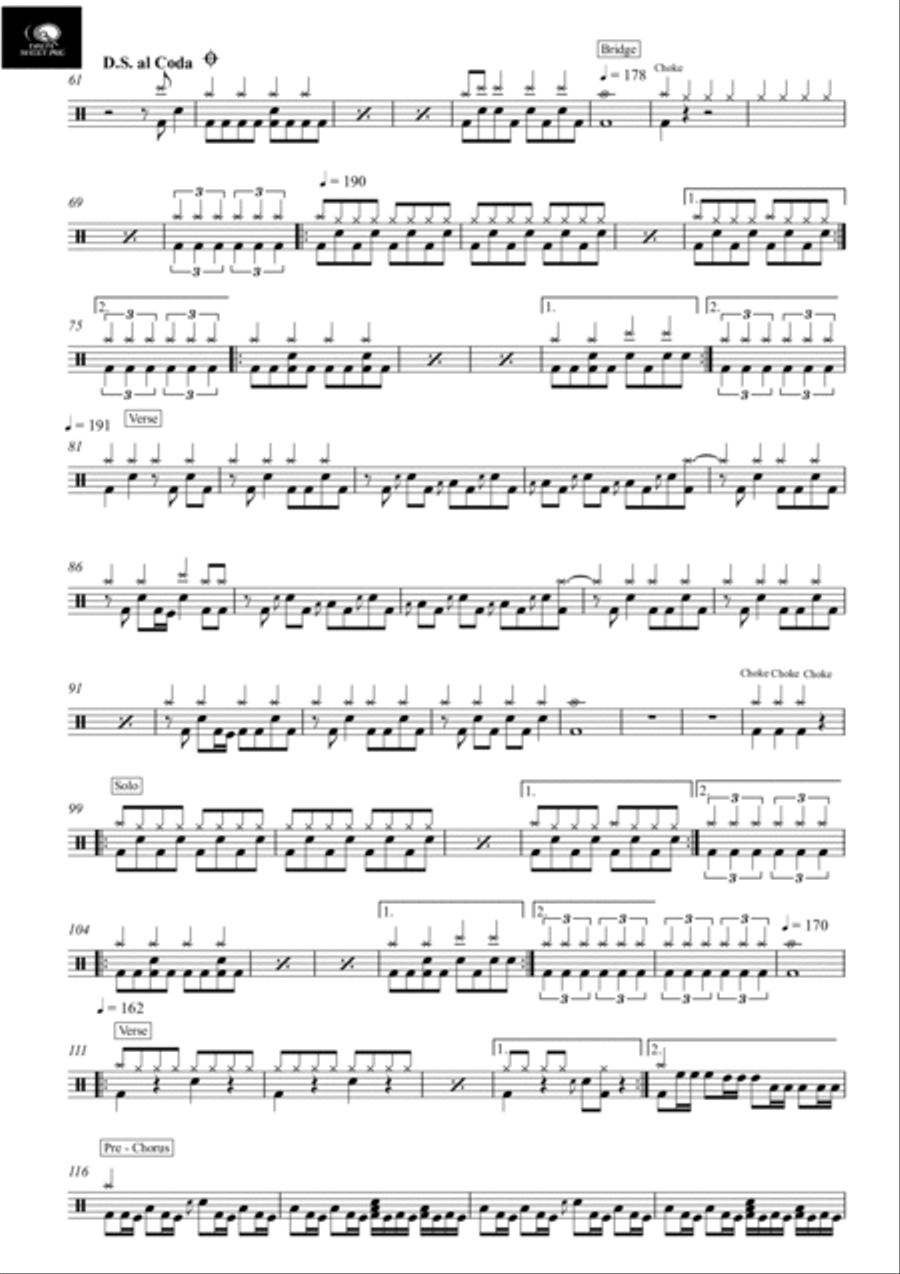 Tears Don't Fall (Part 2) Drum Set scores gallery preview page 2