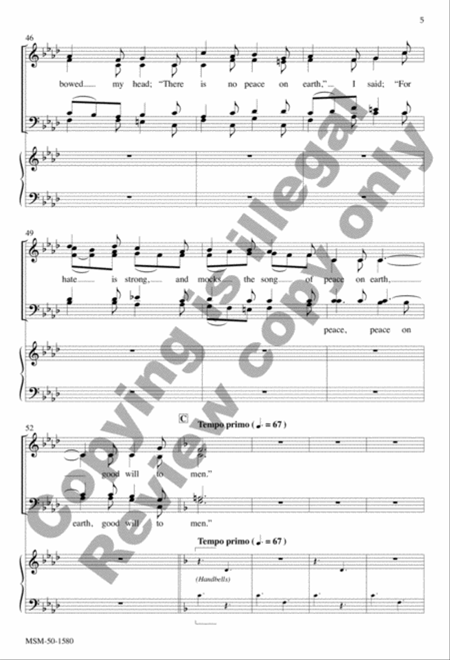 I Heard the Bells on Christmas Day 4-Part scores gallery preview page 5