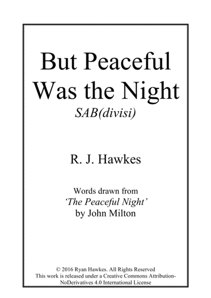 But Peaceful was the Night by R. J. Hawkes