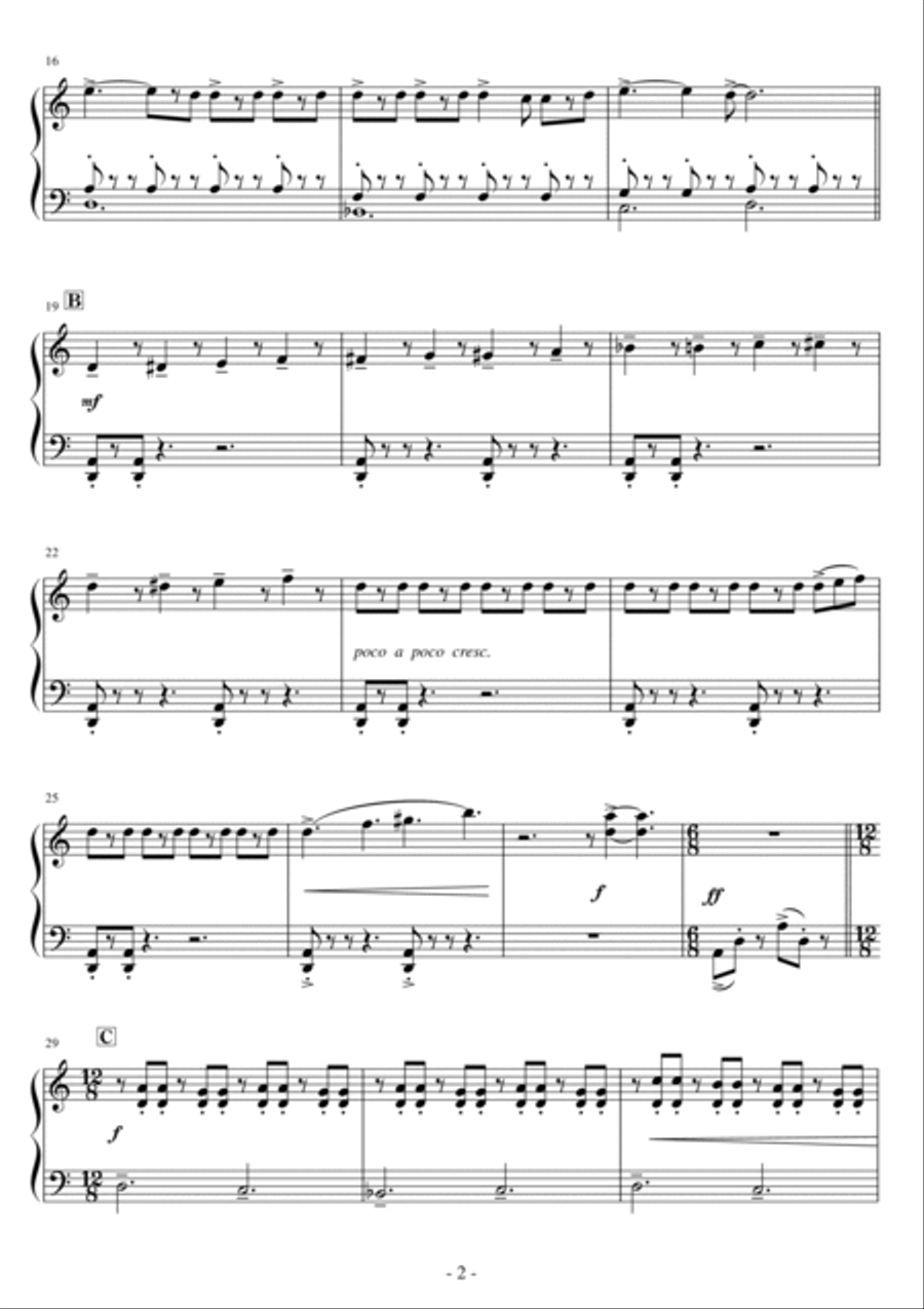 Naatu Naatu Easy Piano scores gallery preview page 2