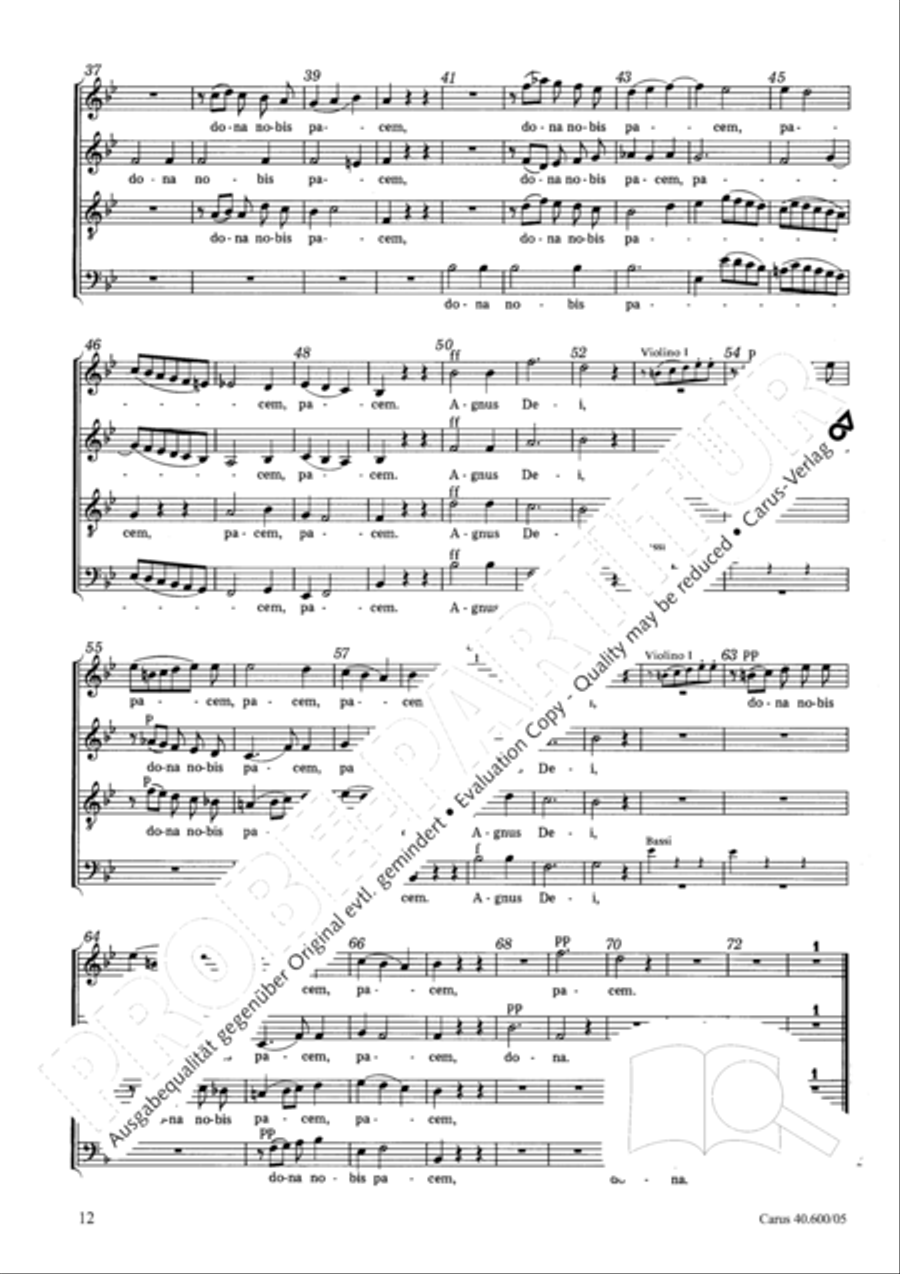 Missa brevis Sti. Joannis de Deo (Kleine Orgelsolomesse) 4-Part scores gallery preview page 13